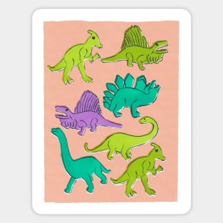 Retro Riso Dinos Sticker